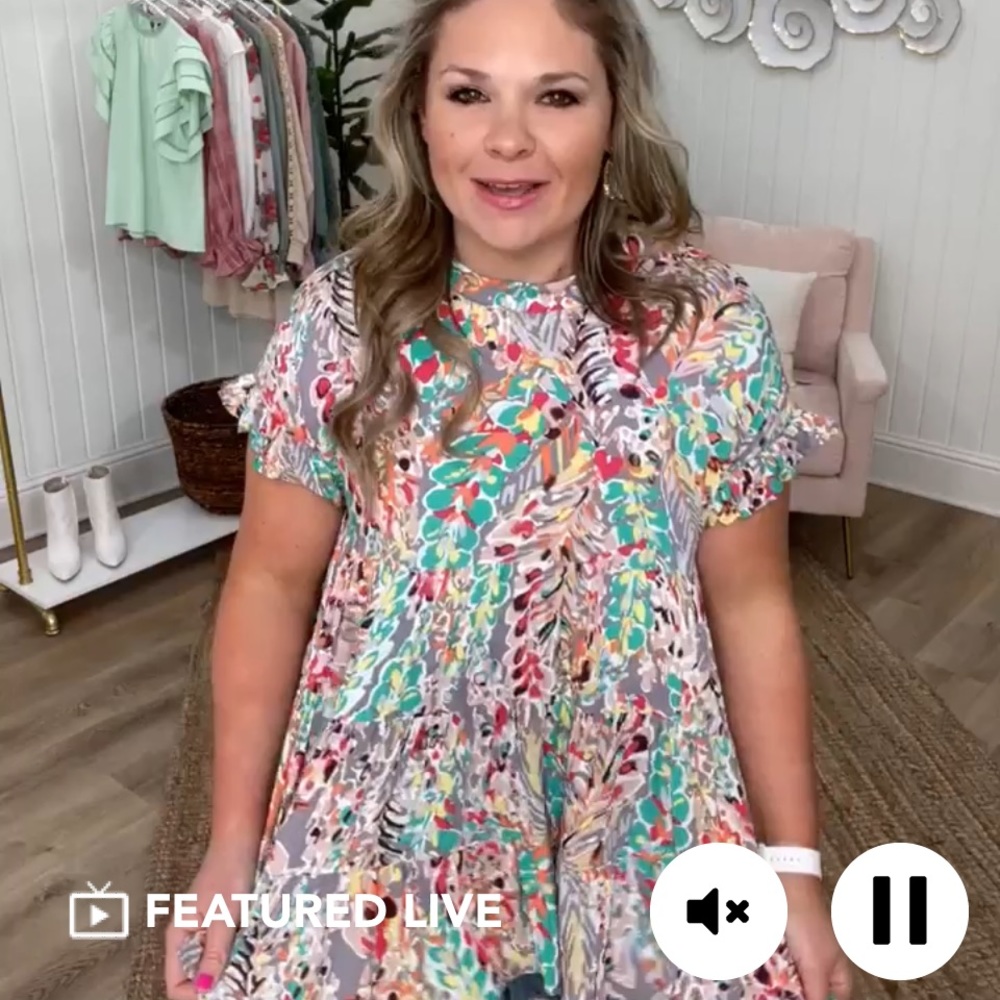 Ott peplum multicolored top
